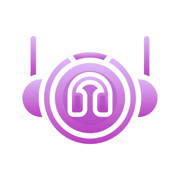 Astronaut headphone gradient logo design template icon