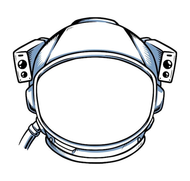 astronaut helmet frame illustration