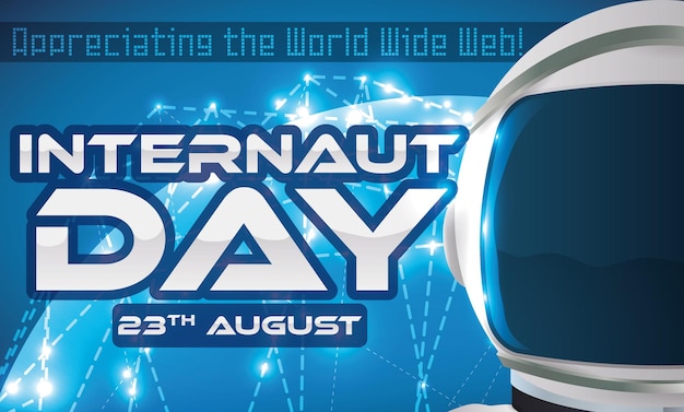 Astronaut helmet promoting the anniversary and safe use of the Internet during Internaut Day