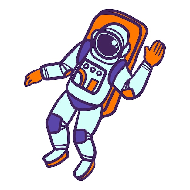 Astronaut icon Hand drawn illustration of astronaut vector icon for web design