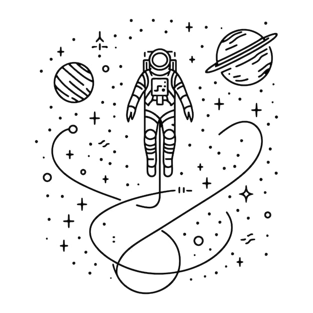 Astronaut icon vector icon graphic illustration astronaut in space