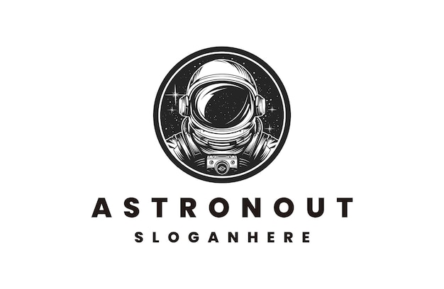 Astronaut logo design template vector illustration