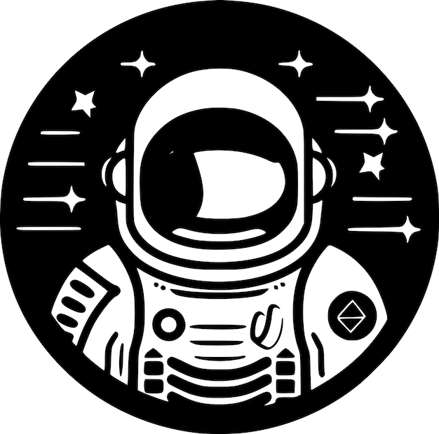 Astronaut Minimalist and Simple Silhouette Vector illustration