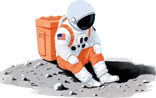 Astronaut on Moon Mission Exploring the Unknown