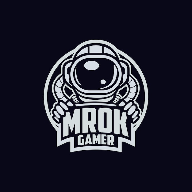 astronaut mrok gamer logo design