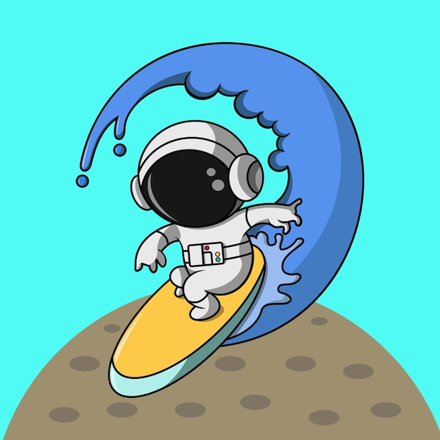 An astronaut playing skateboard