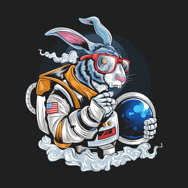 ASTRONAUT RABBIT HIPSTER 