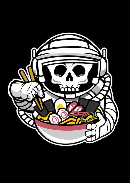 Astronaut Ramen Vector Illustration