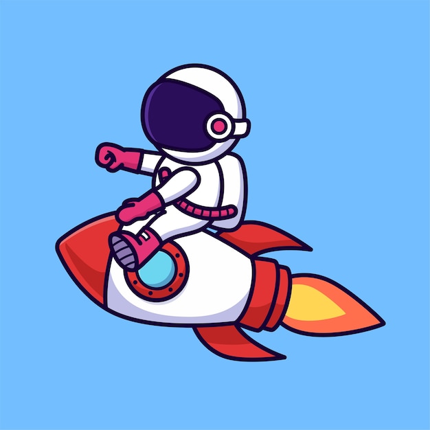 Astronaut Riding Rocket