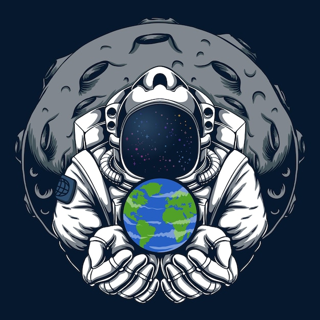 Astronaut safe earth   illustration