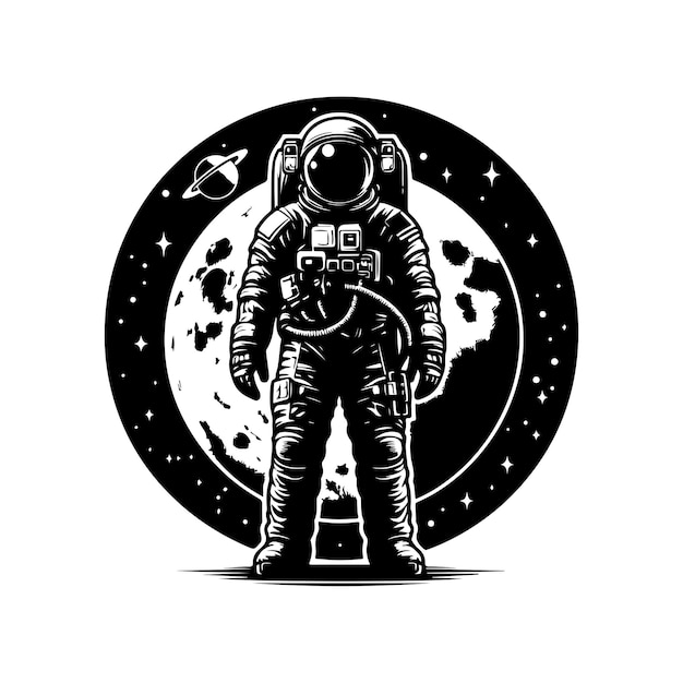 Astronaut silhouette vector