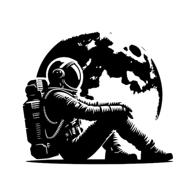 Astronaut silhouette vector