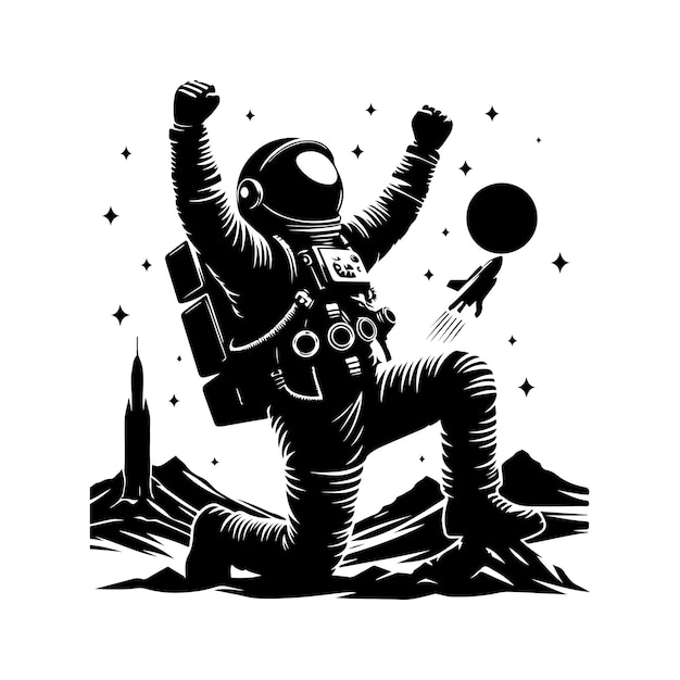 Astronaut silhouette vector