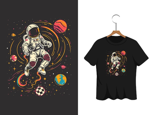 astronaut soccer t shirt design template