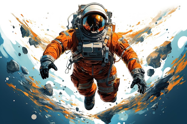 astronaut in space color abstraction