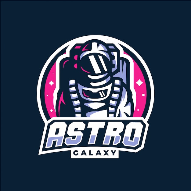 Astronaut space galaxy mascot gaming logo