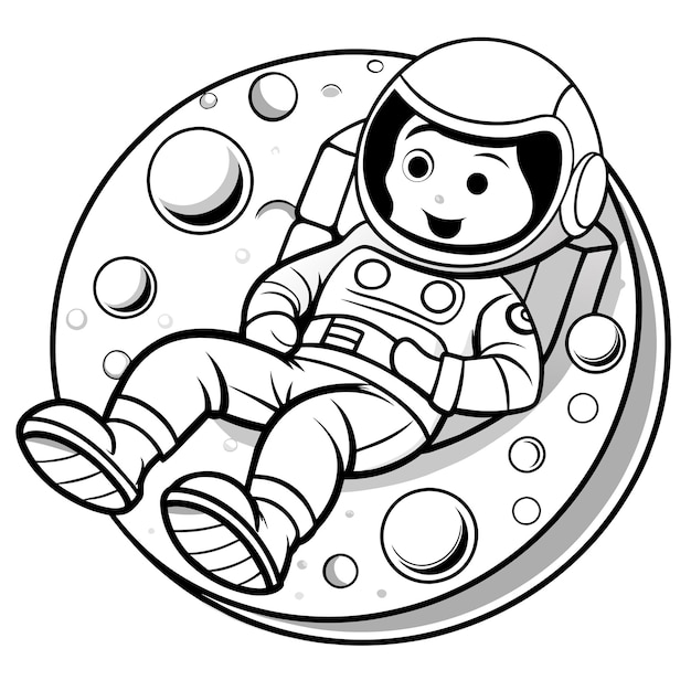 Vector an astronaut in a space suit with a space suit on