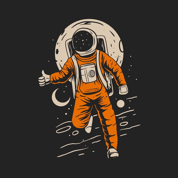 Astronaut on space with planet background   illustration