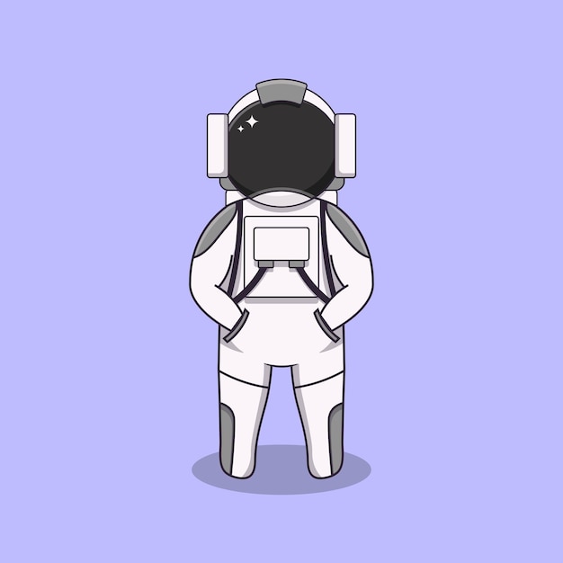 astronaut standing facing forward putting his hand in his pocket illustration