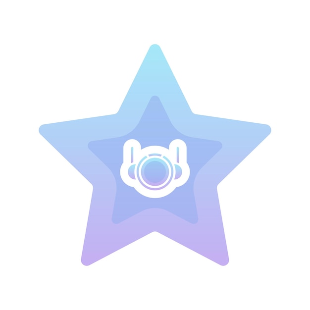 Astronaut star gradient logo design template icon