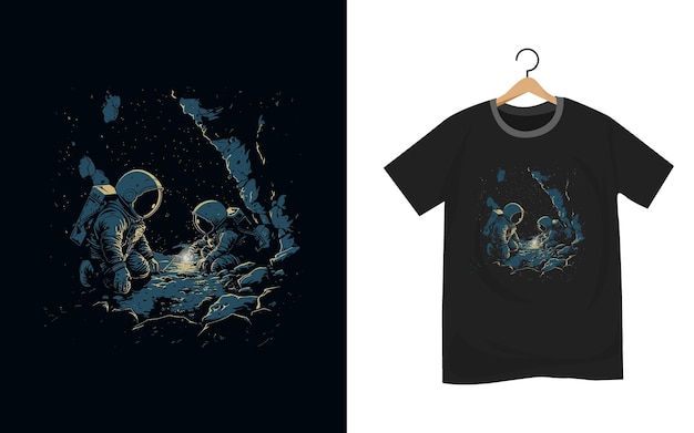 astronaut t shirt design artwork template