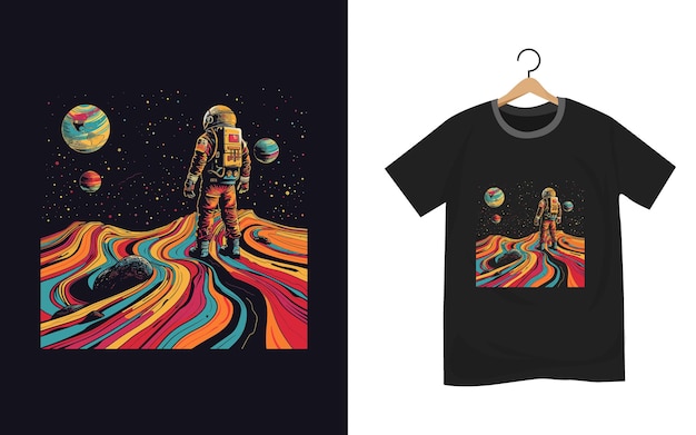 astronaut t shirt design artwork template