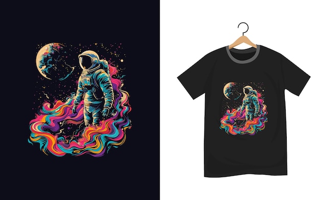 astronaut t shirt design artwork template