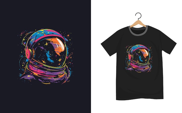 astronaut t shirt design artwork template