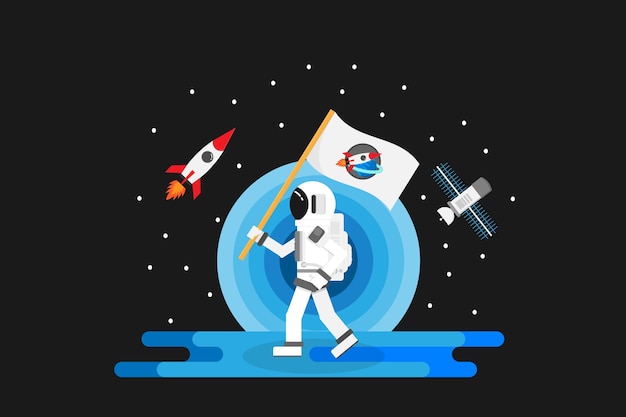 astronaut with planet design.vector and illustration