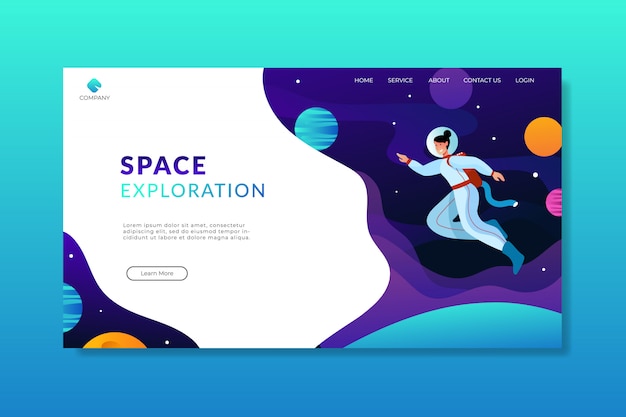 Astronaut Woman Exploration Landing Page