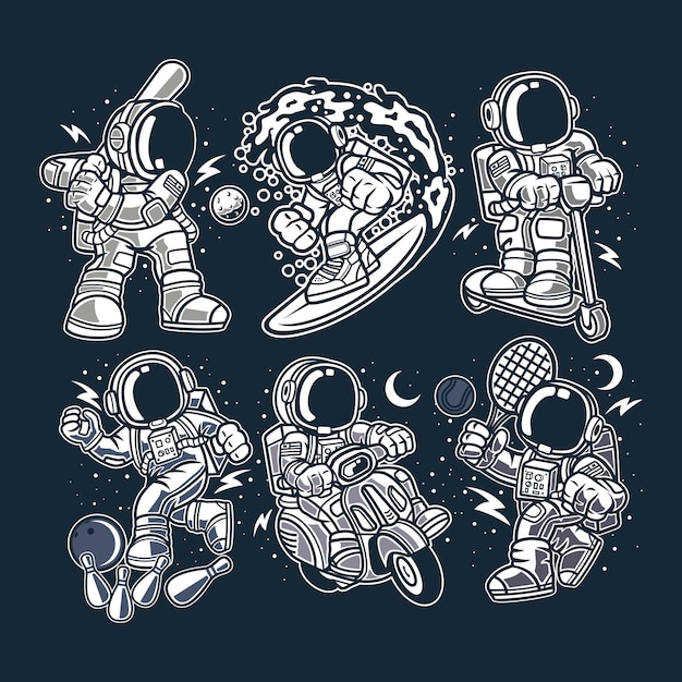 Astronauts Cartoon Character