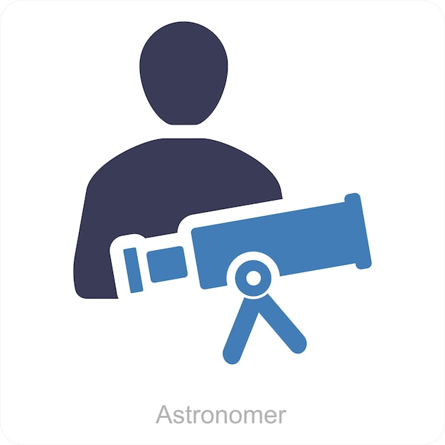 Astronomer and science icon concept