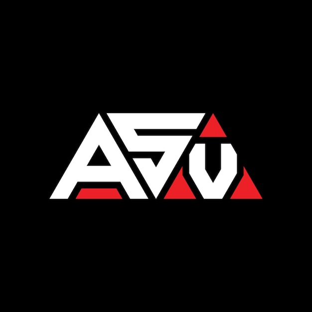 ASV triangle letter logo design with triangle shape ASV triangle logo design monogram ASV triangle vector logo template with red color ASV triangular logo Simple Elegant and Luxurious Logo ASV