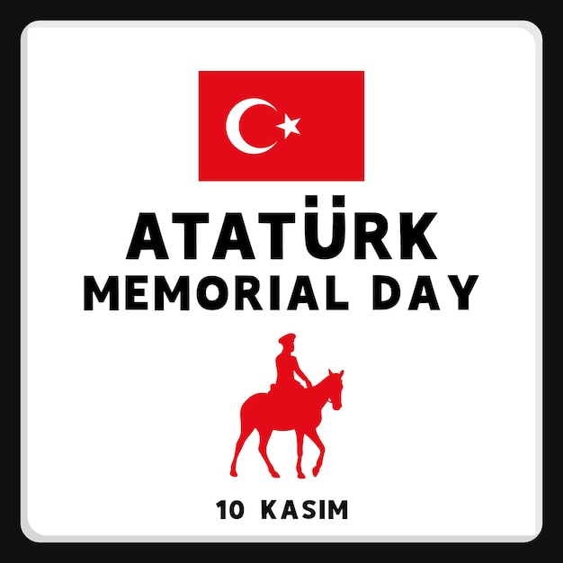 atatrk memorial day 10 kasim banner vector illustration