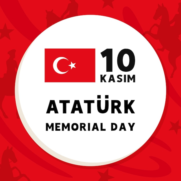 atatrk memorial day 10 kasim banner vector illustration