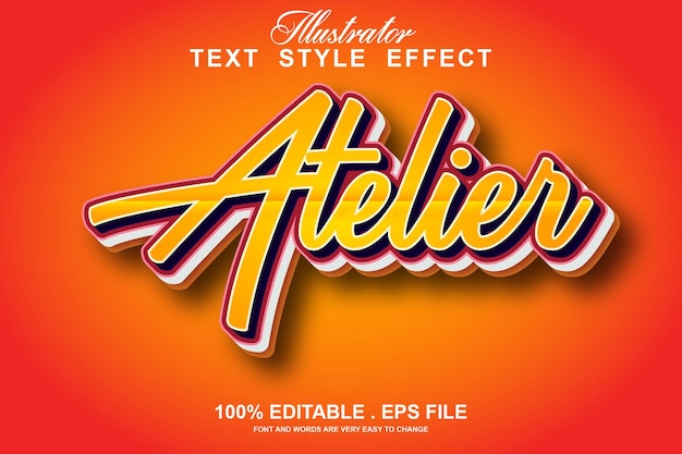 atelier text effect editable