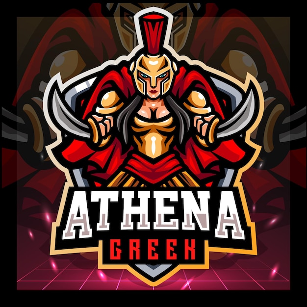 Athena goddess mascot esport logo design