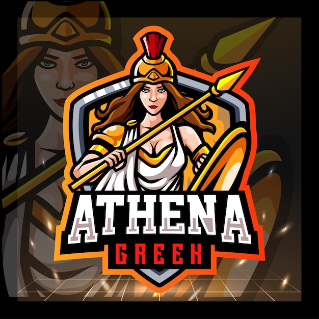 Athena greek mascot esport logo design