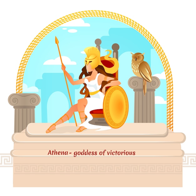 Athena, Greek Myths Character. Daughter of Zeus,