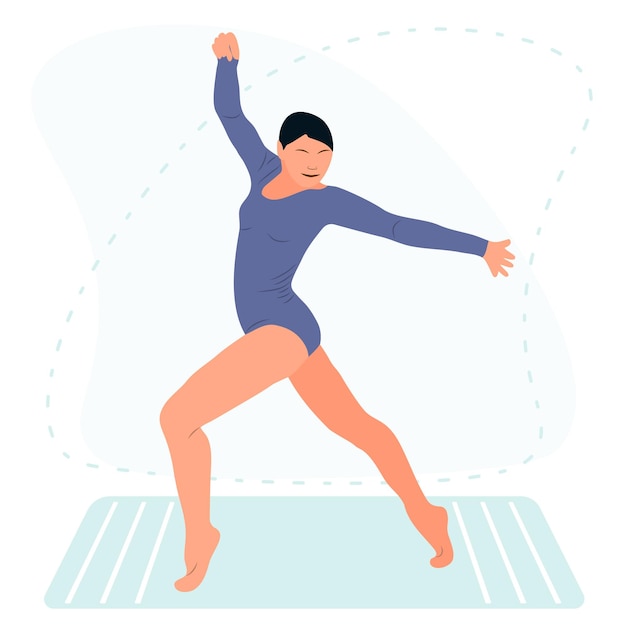 Athlete gymnast Kind of sport Flat style Isolated vector