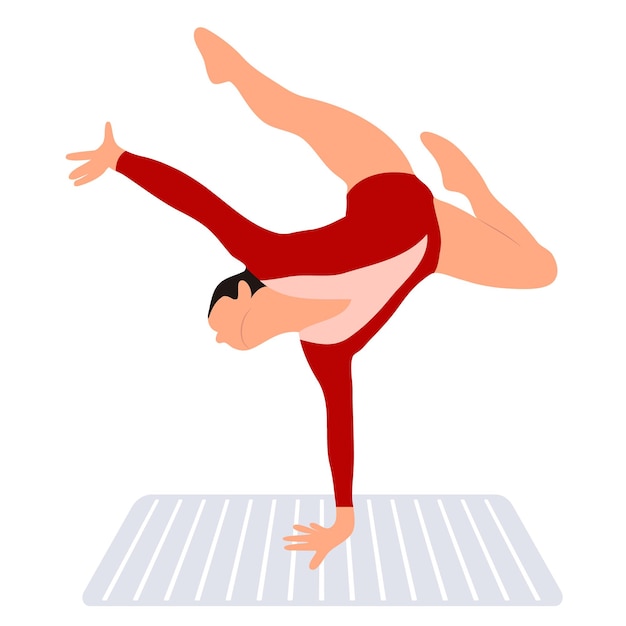 Athlete gymnast Kind of sport Flat style Isolated vector