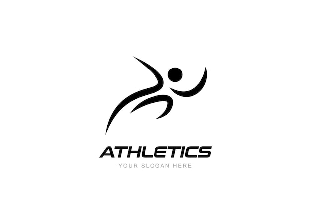 Vector athlete minimal logo running concept