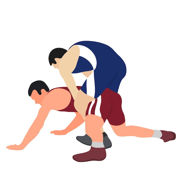 Athlete wrestler in wrestling duel fight Greco Roman freestyle classical wrestling