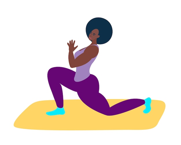 An athletic AfricanAmerican woman practices yoga