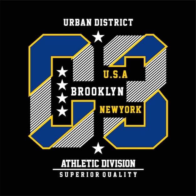 Athletic brooklyn division typography vector illustration for print t shirt