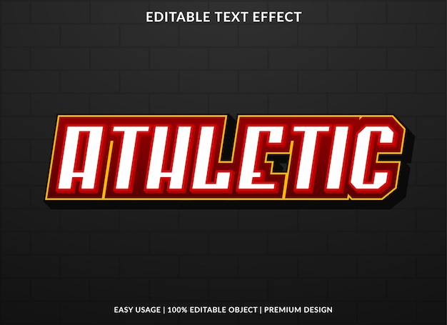 athletic text effect template with abstract background style use for business logo and brand