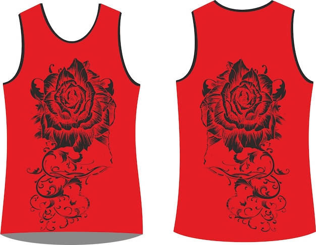 Vector athletics vests mock ups illustrations red