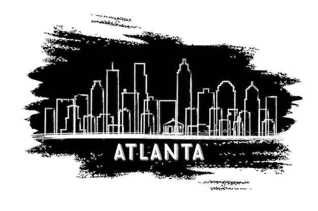 Vector atlanta usa skyline silhouette. hand drawn sketch. business travel and tourism concept with modern architecture. vector illustration.