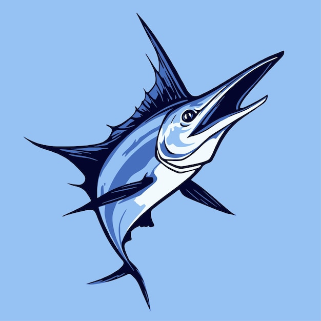 Atlantic blue marlin fish illustration Swordfish illustration todak