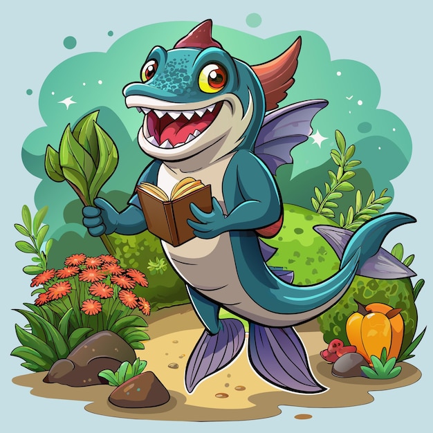 Atlantic Sturgeon fish creative laughs garden book vector